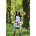 Embroidered dress "Poppies Mini" white